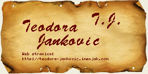Teodora Janković vizit kartica